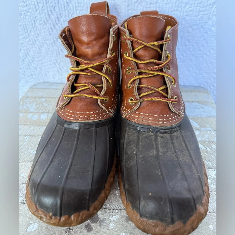 L.L.Bean Men’s Bean Boots Leather & Rubber Duck Boots Size 10M USA Made
